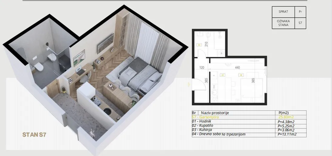 Sale, one bedroom apartment, 53m², Budva, Crna Gora