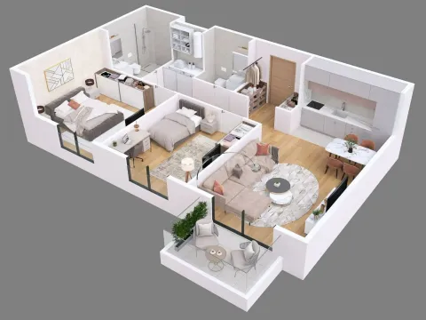 Sale, two bedroom apartment, 75m², Niš, Srbija - image 2