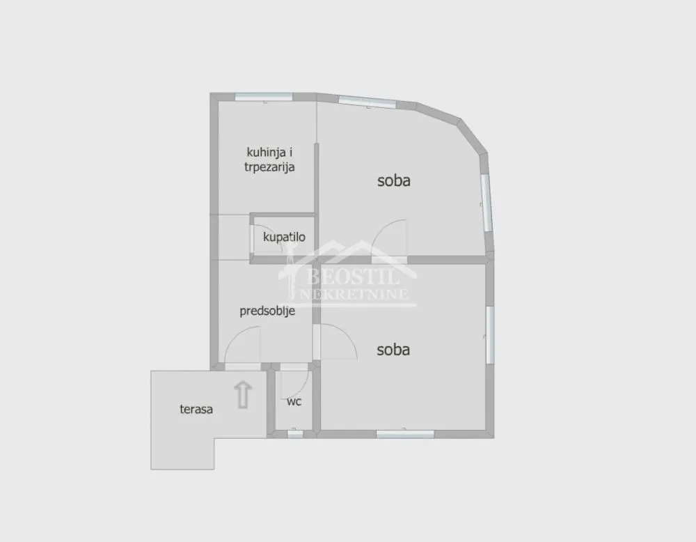 Izdavanje, dvosoban stan, 57m², Đeram Pijaca, Beograd