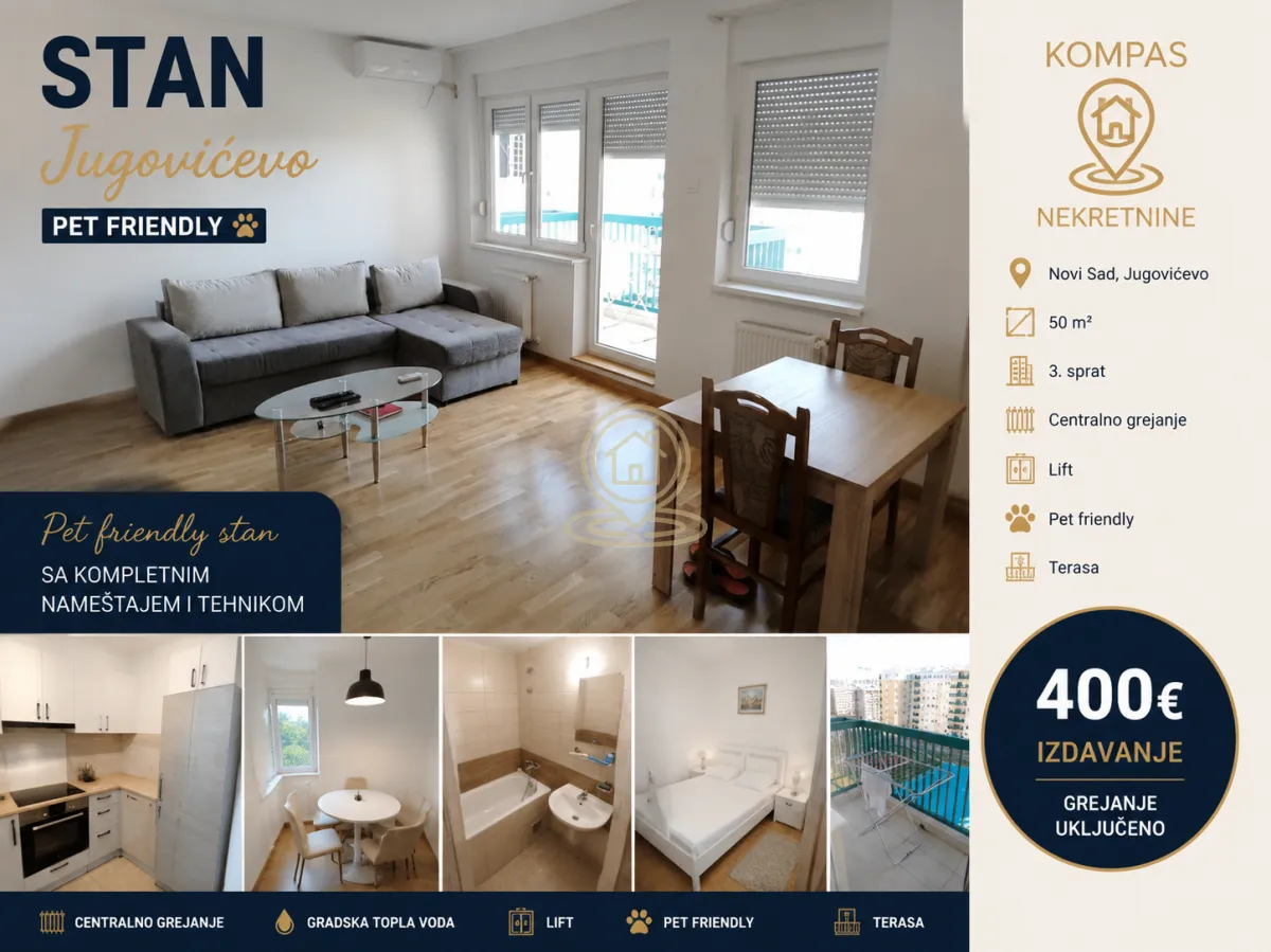Izdavanje, jednosoban stan, 27m², Jugovićevo, Novi Sad Sve Podlokacije