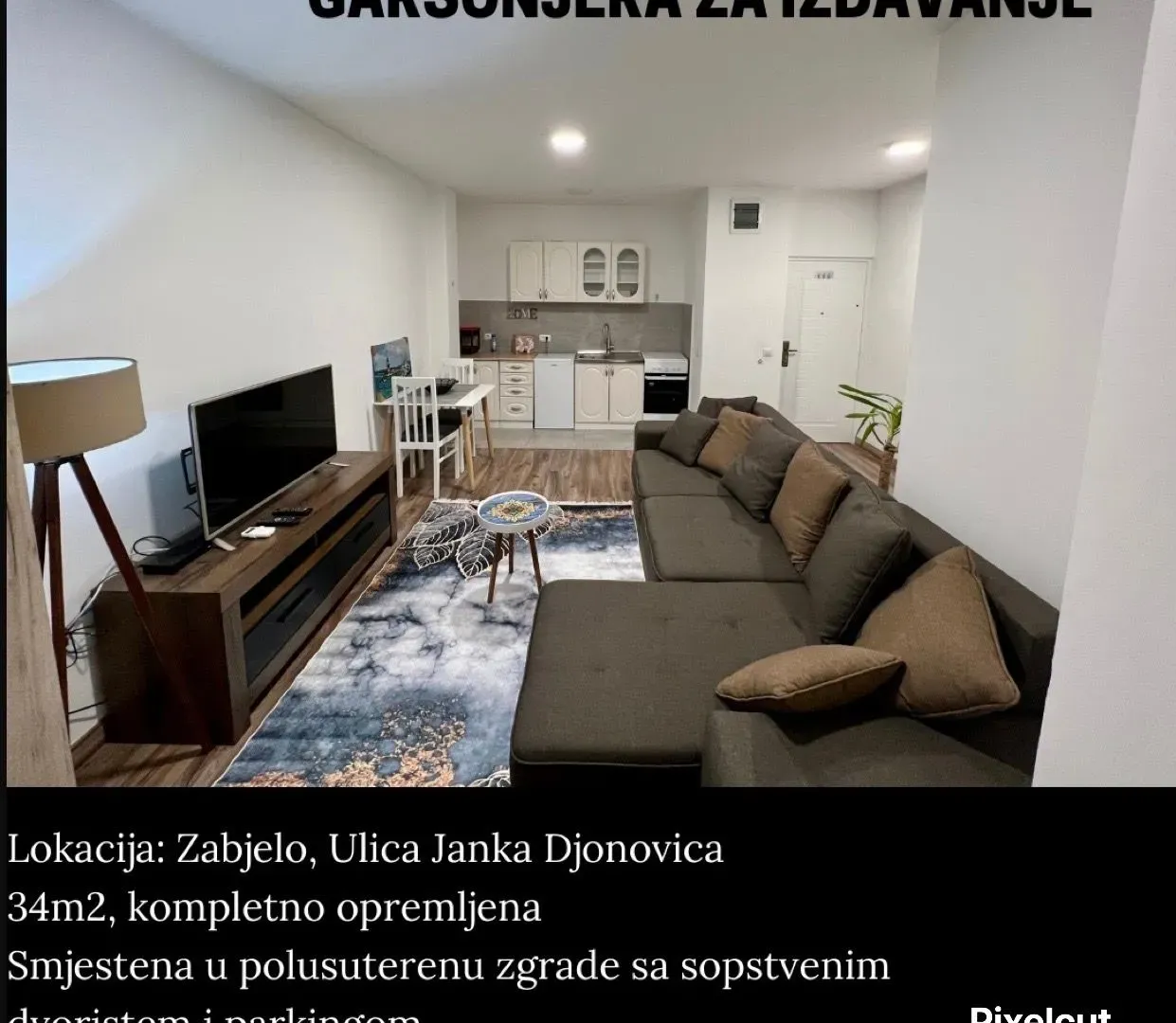 Rent, studio apartment, 34m², Zabjelo, Podgorica