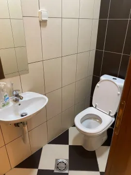 Manje kupatilo sa umivaonikom, ogledalom i toalet šoljom. - image 10