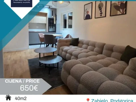 Izdavanje, jednosoban stan, 40m², Zabjelo, Podgorica