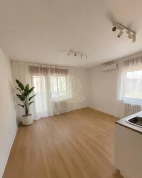 Dnevna soba sa laminatom i belim zavesama. - image 2