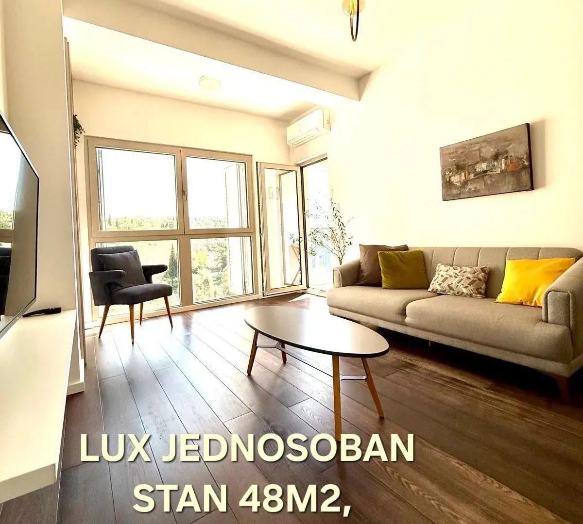Izdavanje, jednosoban stan, 48m², Preko Morače, Podgorica
