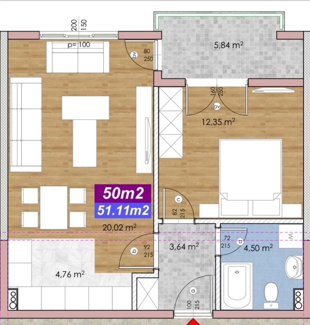 Prodaja, jednosoban stan, 50m², Centar, Podgorica
