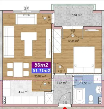 Prodaja, jednosoban stan, 50m², Centar, Podgorica - image 6
