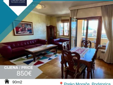 Izdavanje, dvosoban stan, 90m², Preko Morače, Podgorica