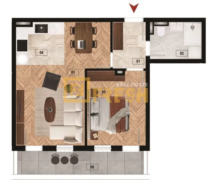 Prodaja, jednosoban stan, 49m², Zabjelo, Podgorica