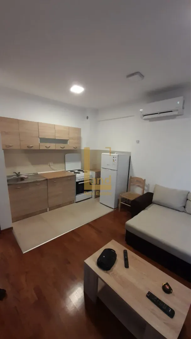 Living room with kitchen and dining area.