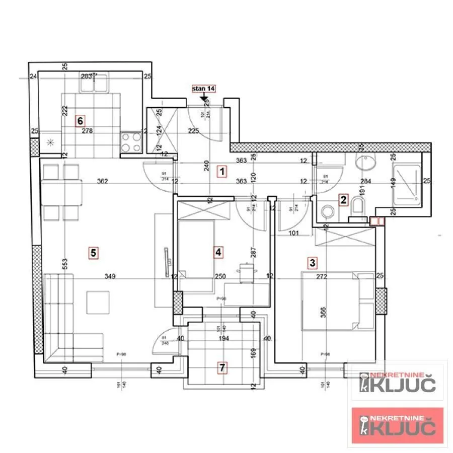 Sale, two bedroom apartment, 57m², Podbara, Novi Sad Sve Podlokacije