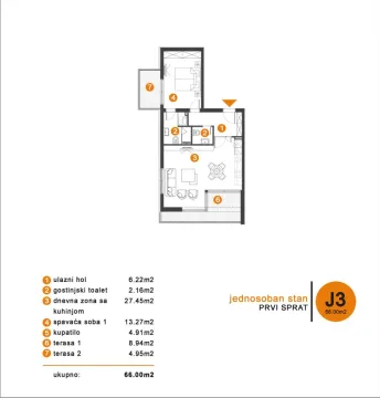 Prodaja, jednosoban stan, 66m², Opatovo, Tivat - image 6