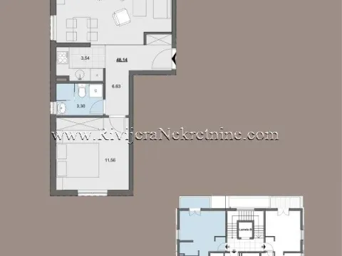 Prodaja, jednosoban stan, 50m², Donja Lastva, Tivat - image 3
