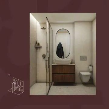 Moderne kupatilo sa tuš kabinom, umivaonikom i wc šoljom. - image 7