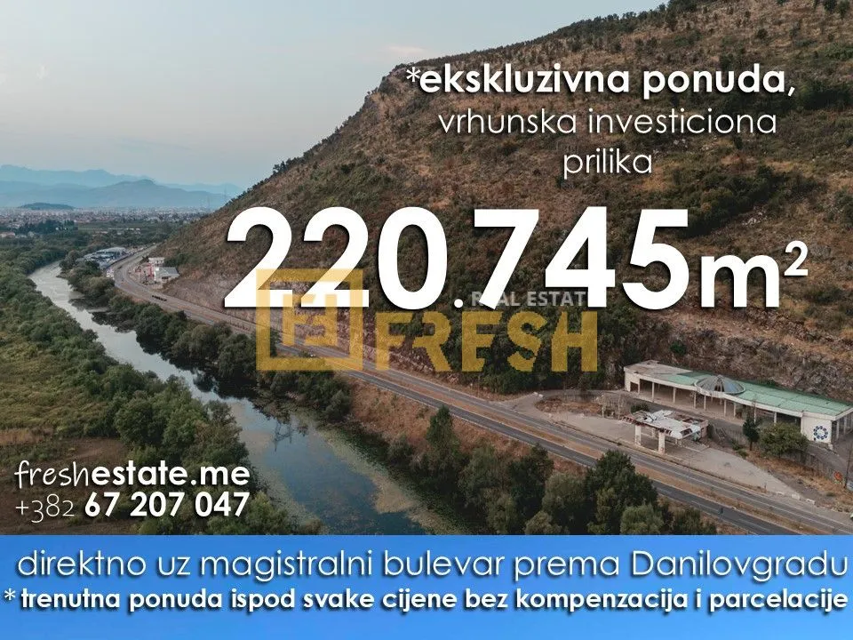 Prodaja, plac, 220745m², Tološi, Podgorica