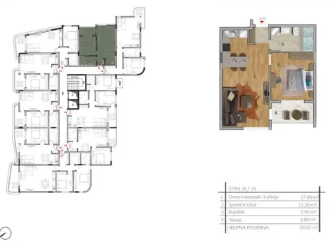 Prodaja, jednosoban stan, 54m², Dobre Vode, Bar - image 15