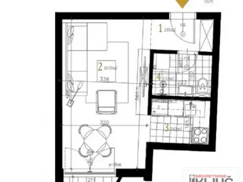 Sale, one bedroom apartment, 30m², Petrovaradin, Novi Sad