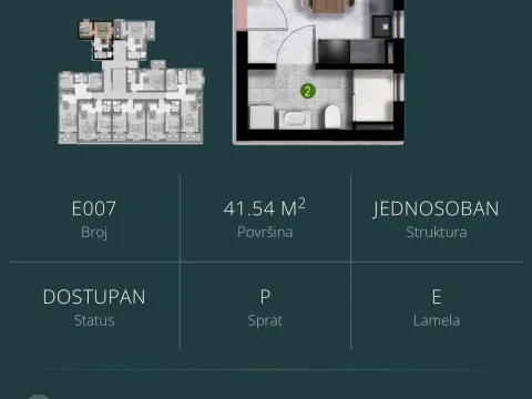 Sale, one bedroom apartment, 42m², Čeluga, Bar - image 2