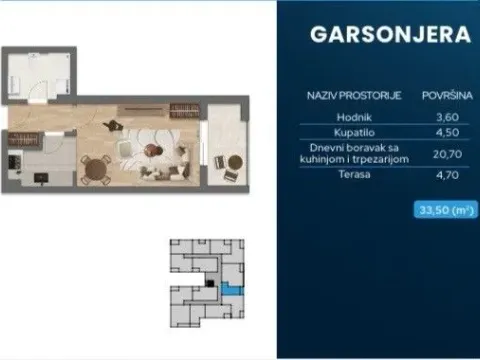 Sale, apartment, 33m², Zabjelo, Podgorica - image 2