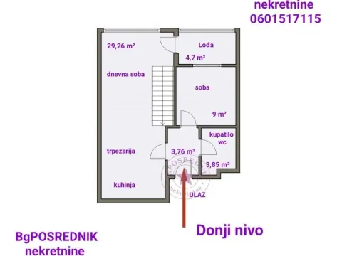 Sale, four bedroom apartment, 84m², Vojvode Vlahovica, Beograd - image 2