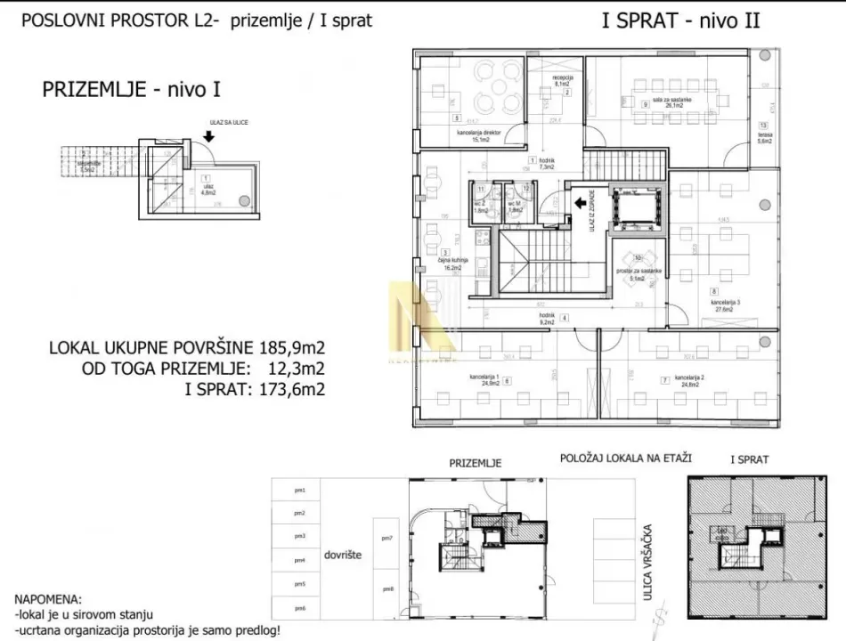 Rent, office space, 180m², Telep, Novi Sad Sve Podlokacije