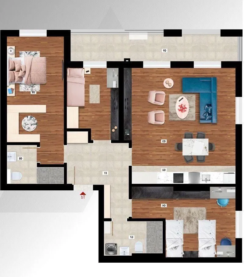 Prodaja, trosoban stan, 105m², Stari Aerodrom, Podgorica