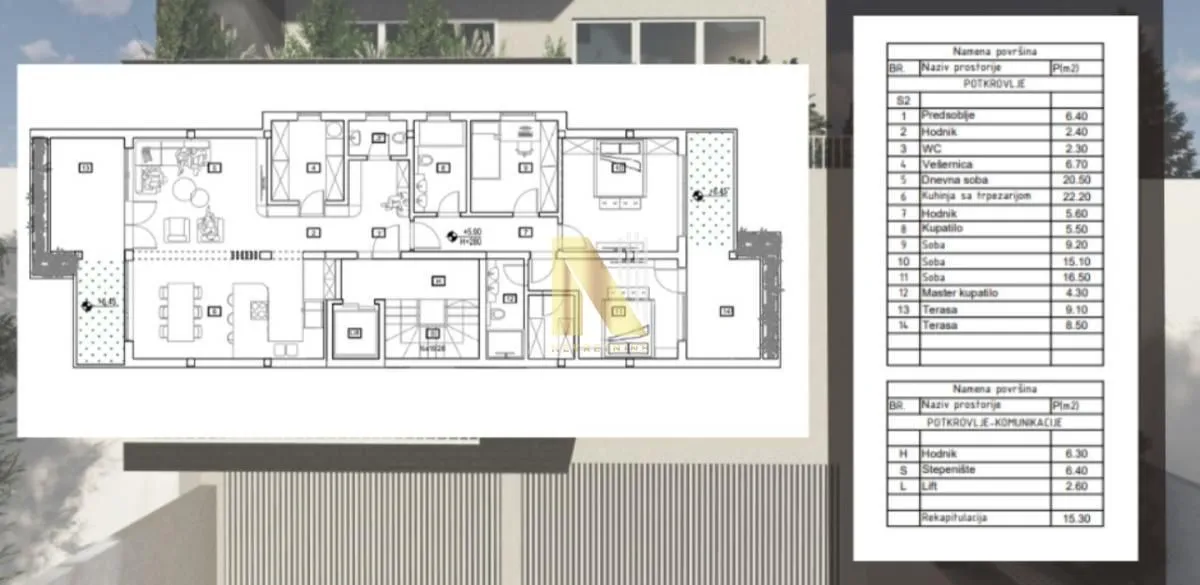 Sale, four bedroom apartment, 169m², Petrovaradin, Novi Sad