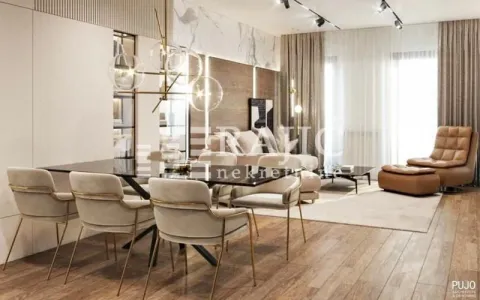 Modern living room interior with dining area. - image 2