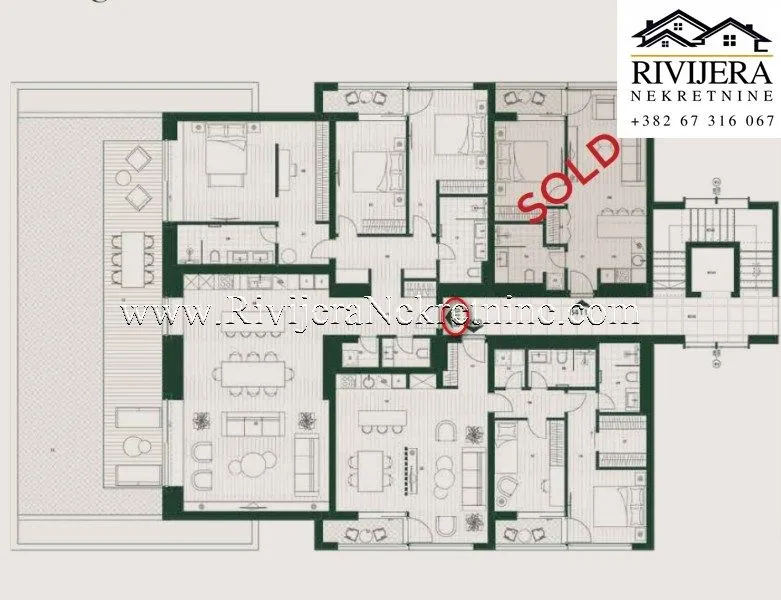 Prodaja, trosoban stan, 181m², Mrčevac, Tivat