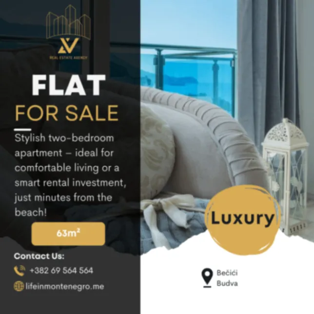 Prodaja, dvosoban stan, 63m², Bečići, Budva