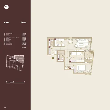 Sale, two bedroom apartment, 84m², Zagorič, Podgorica - Floor plan - image 21