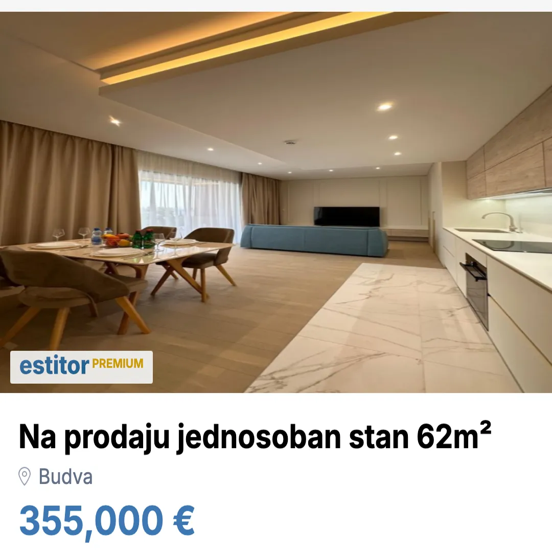 Sale, one bedroom apartment, 62m², Budva, Crna Gora