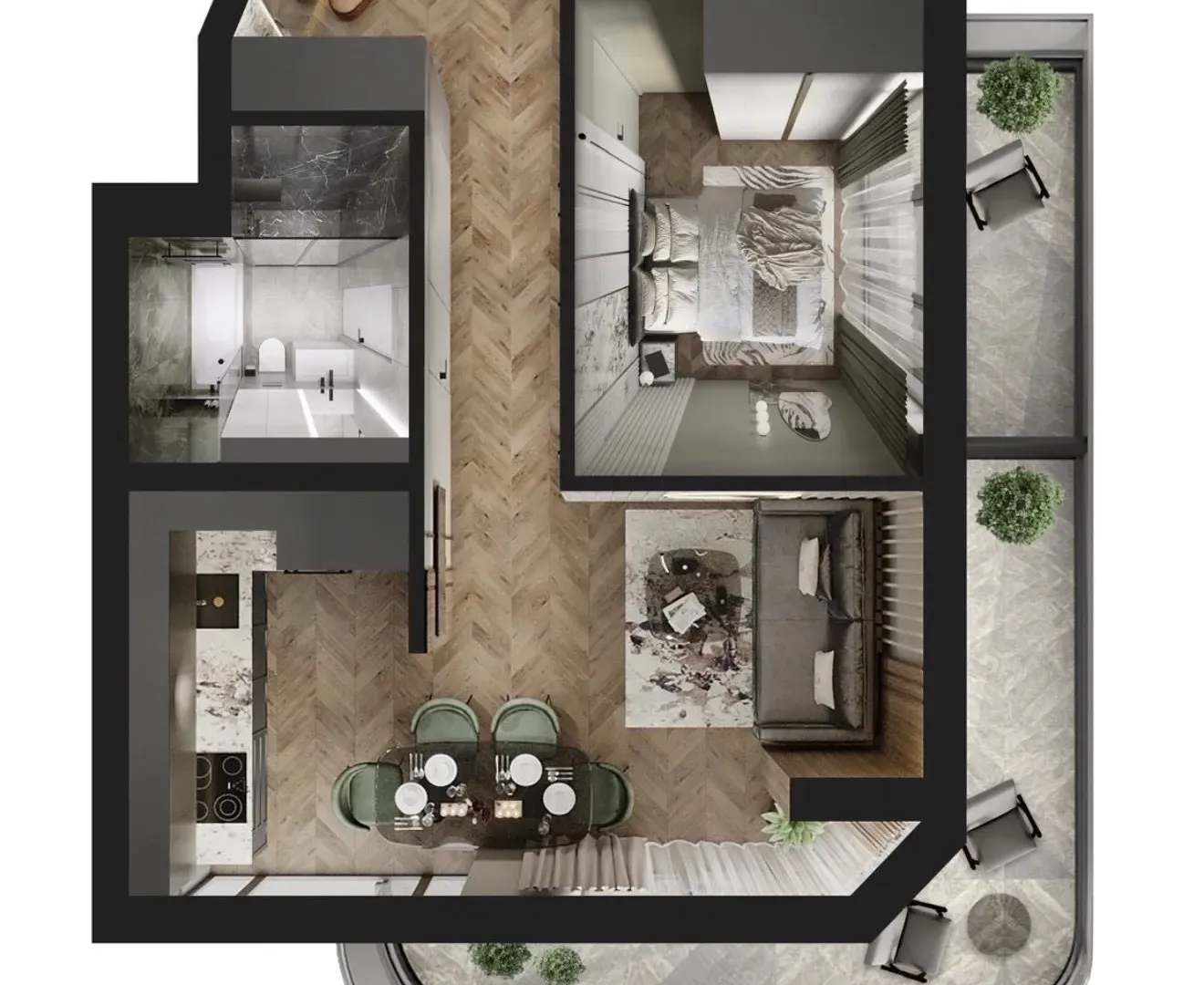 Prodaja, jednosoban stan, 55m², Centar, Bar