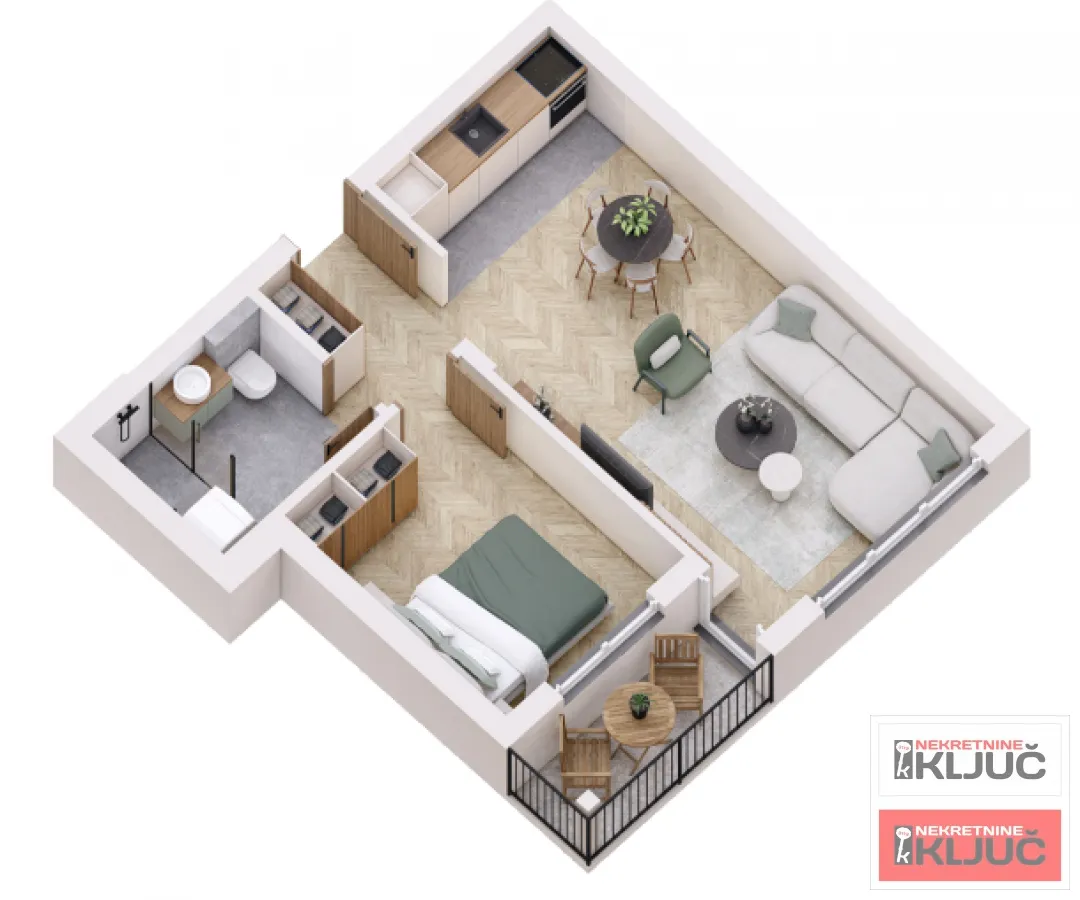 Prodaja, dvosoban stan, 45m², Adice, Novi Sad Sve Podlokacije