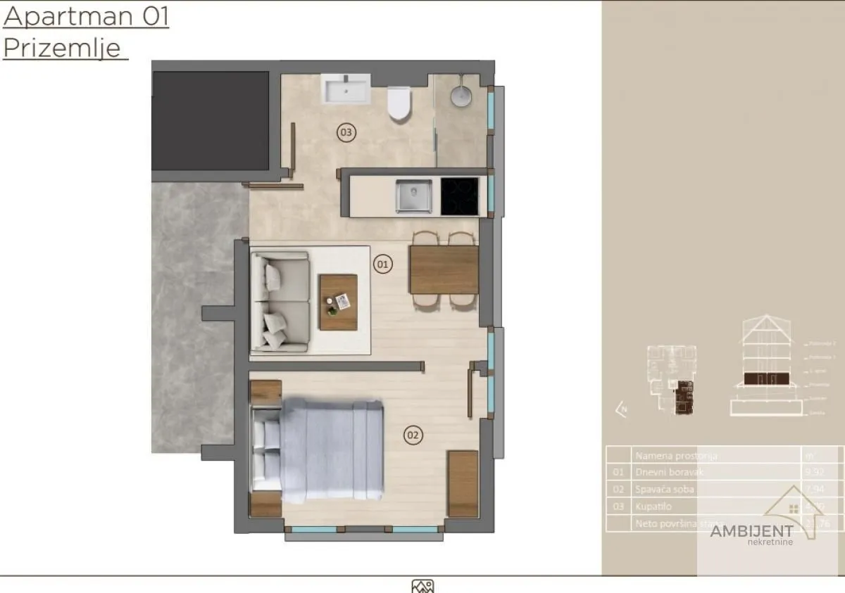 Sale, one bedroom apartment, 22m², Kopaonik, Srbija