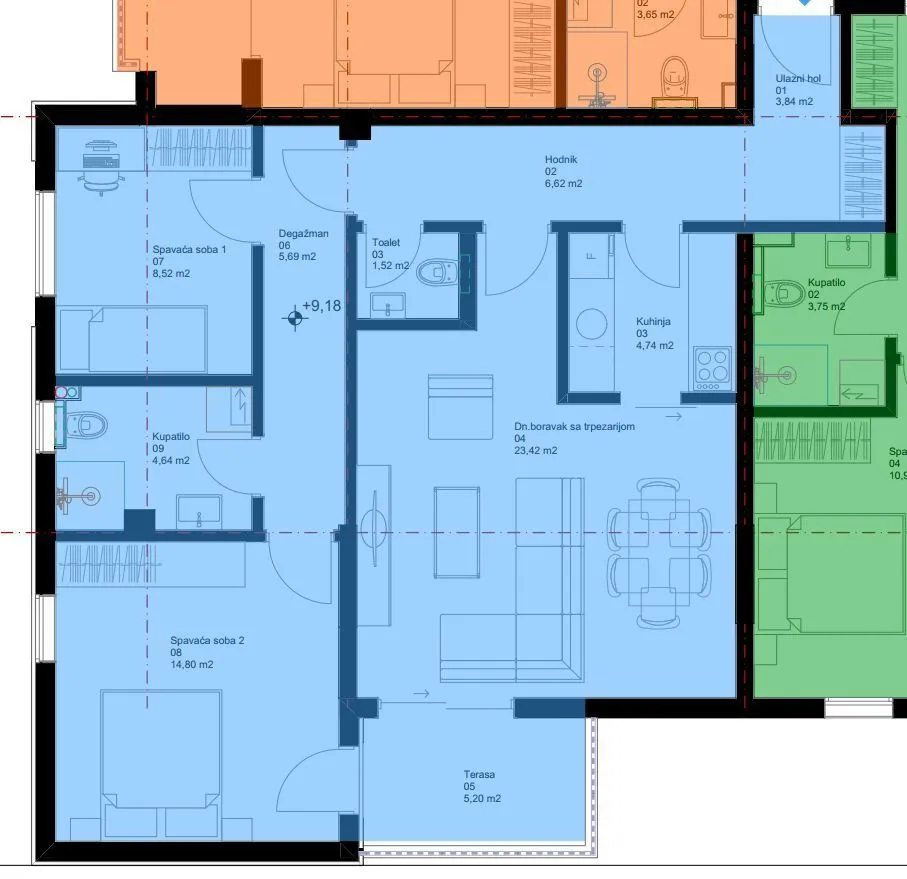 Sale, two bedroom apartment, 80m², Bar, Crna Gora