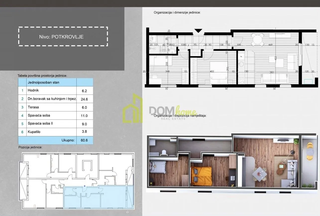Sale, two bedroom apartment, 60m², Momišići, Podgorica