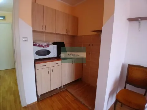 Smaller kitchen with wooden cabinets and a microwave oven. - image 9