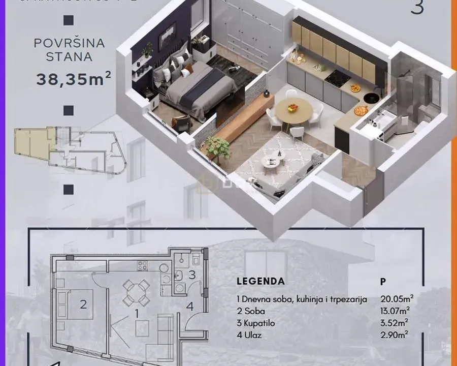 Prodaja, jednosoban stan, 38m², Palilula, Niš