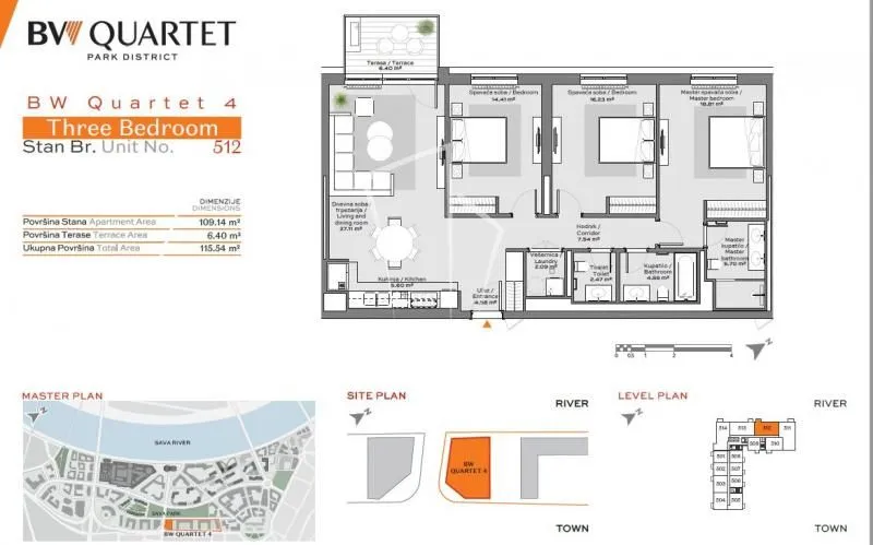 Prodaja, četvorosoban stan, 116m², Beograd Na Vodi, Beograd