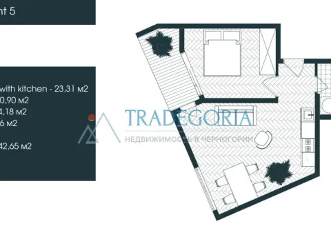 Prodaja, jednosoban stan, 43m², Tivat, Crna Gora - image 6