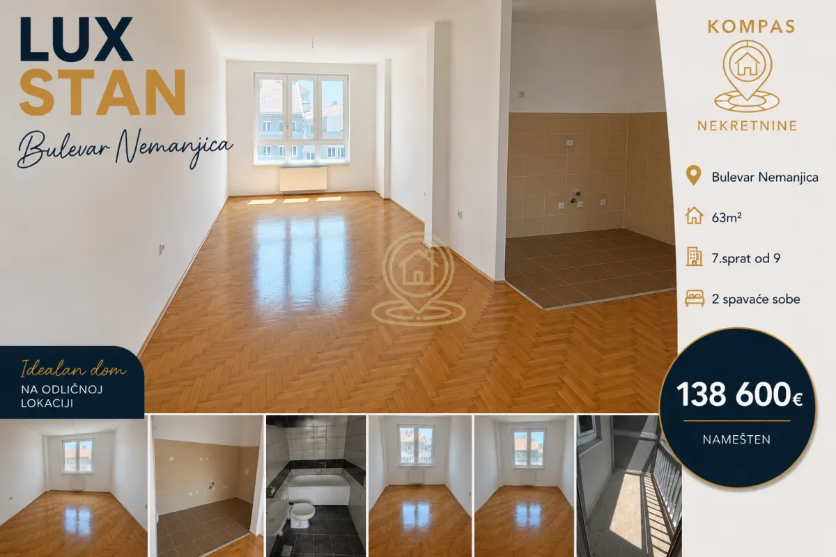 Prodaja, dvosoban stan, 63m², Medijana, Niš