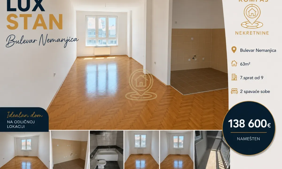 Prodaja, dvosoban stan, 63m², Medijana, Niš