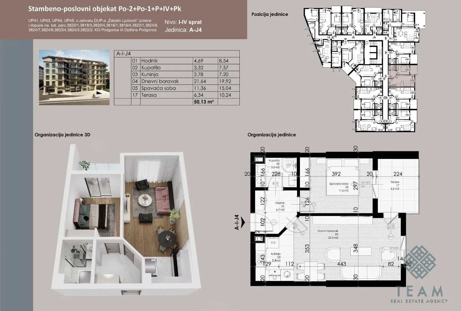 Prodaja, jednosoban stan, 50m², Ljubović, Podgorica