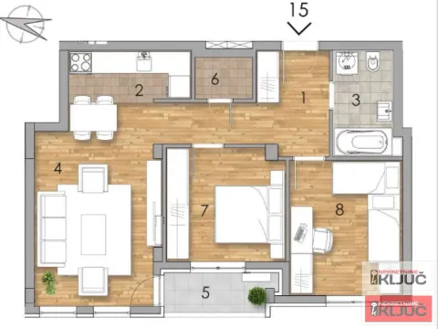 Sale, three bedroom apartment, 65m², Podbara, Novi Sad Sve Podlokacije