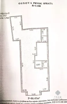 Floor plan of the first floor with dimensions and square footage. - image 17