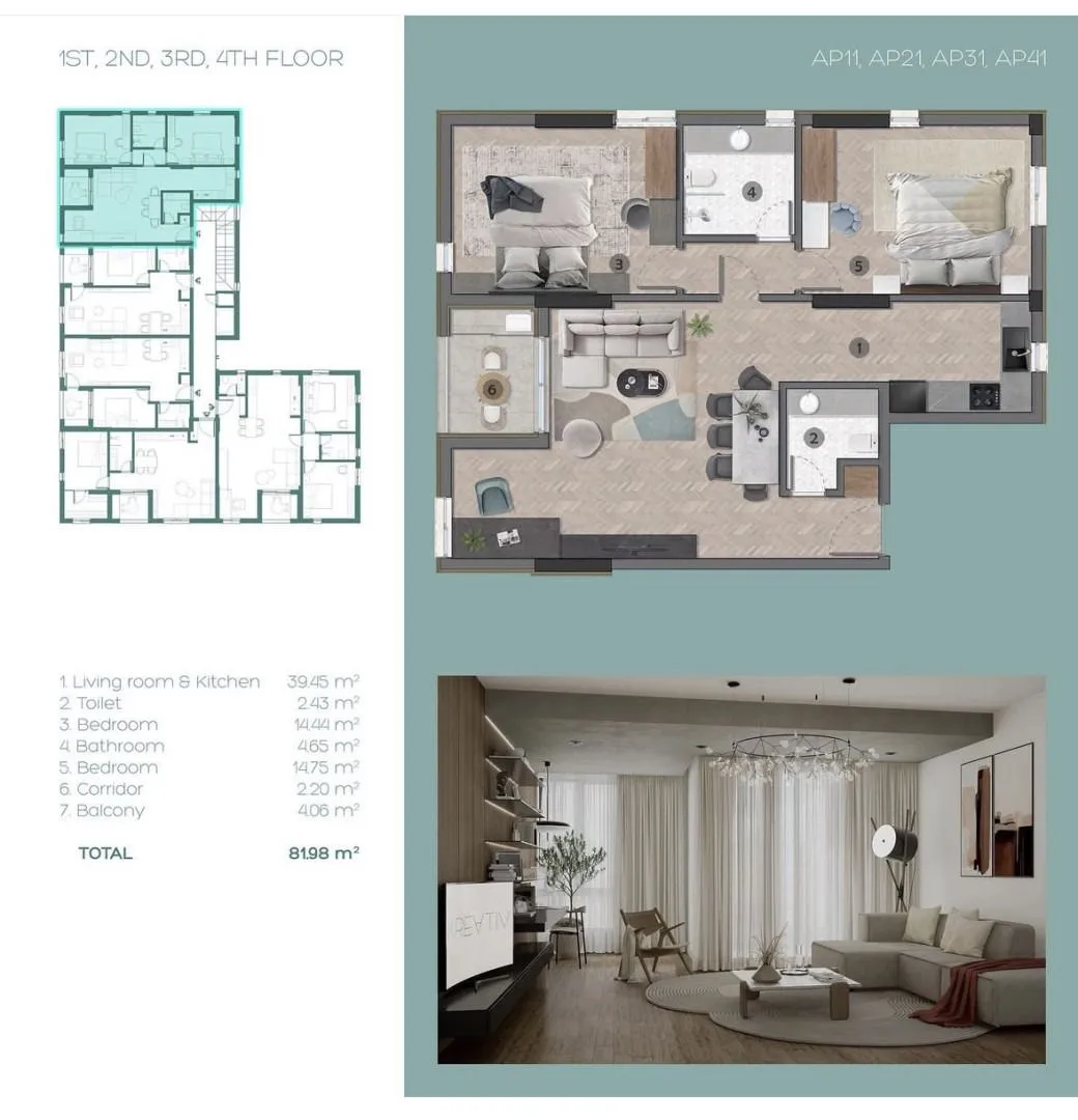 Sale, two bedroom apartment, 82m², Ulcinj, Crna Gora