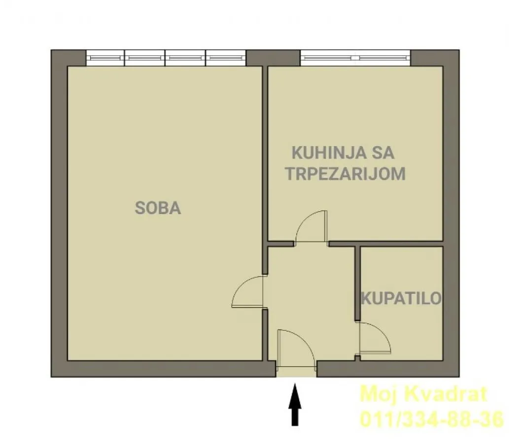 Sale, one bedroom apartment, 36m², Savski Venac, Beograd