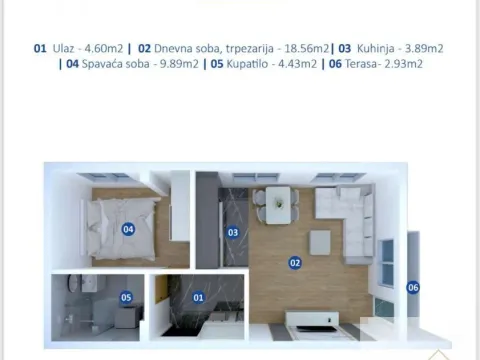 Sale, one bedroom apartment, 41m², Novi Banovci, Stara Pazova - image 5