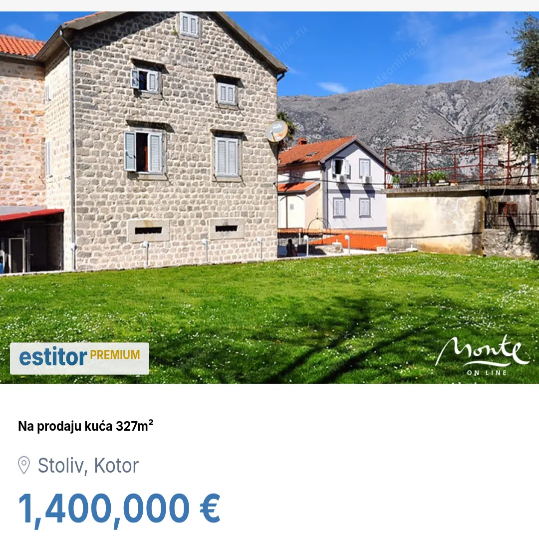 Prodaja, kuća, 327m², Stoliv, Kotor